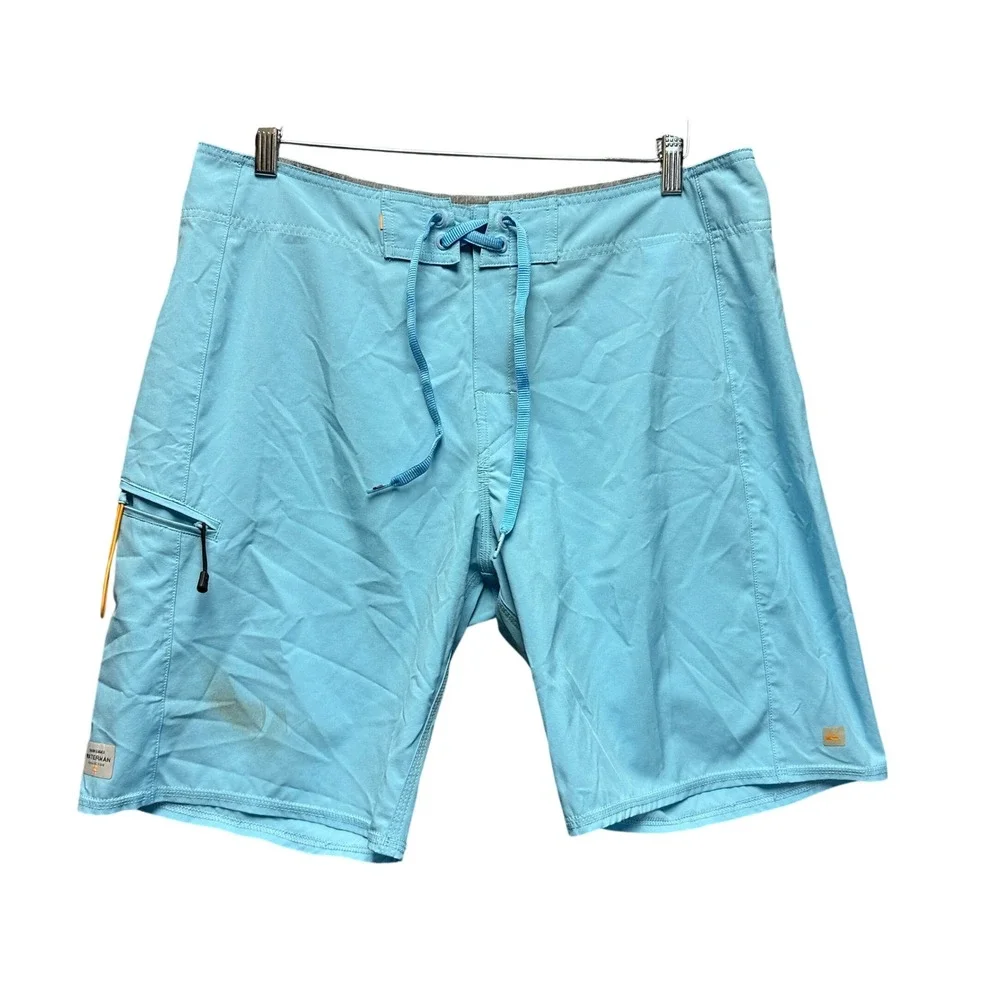 Quiksilver Waterman Collection Board Shorts Mens 34 Blue Grey QME031 Swim Trunk